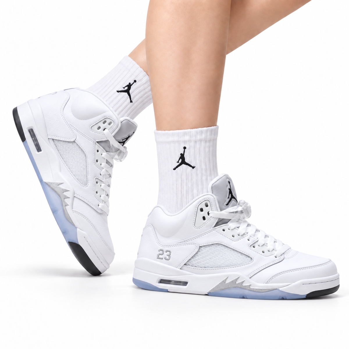 Air Jordan 5 Retro Triple White Sneakers