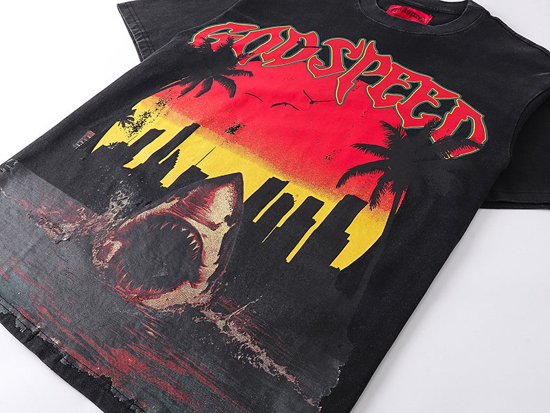 Godspeed Shark Sunset Graphic T-Shirt