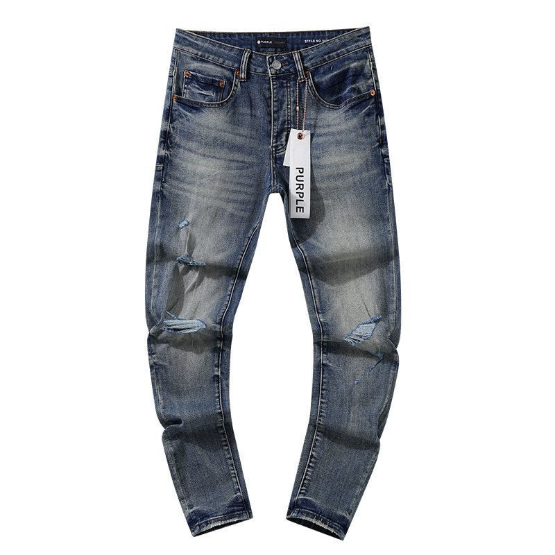 Purple Brand Blue Distressed Ripped Knee Jeans