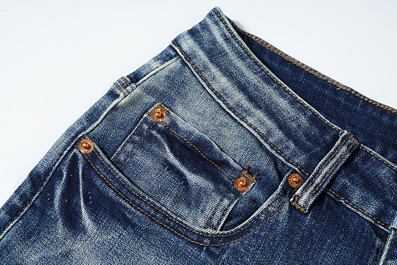 Purple Brand Washed Distressed Blue Jeans