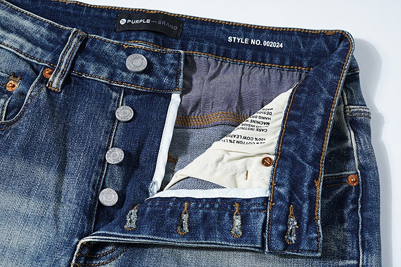 Purple Brand Washed Distressed Blue Jeans