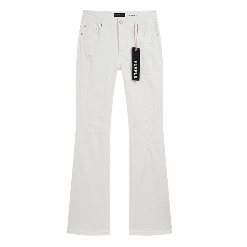 Purple Brand Distressed White Jeans