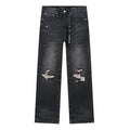 Purple Brand Black Distressed Ripped-Knee Jeans