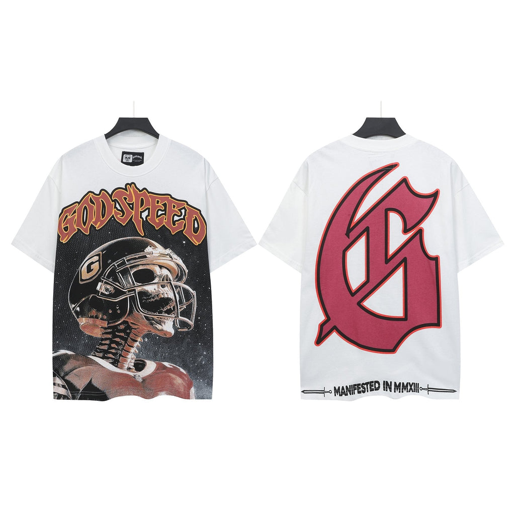Godspeed Football Skeleton Graphic Short-Sleeve T-Shirt