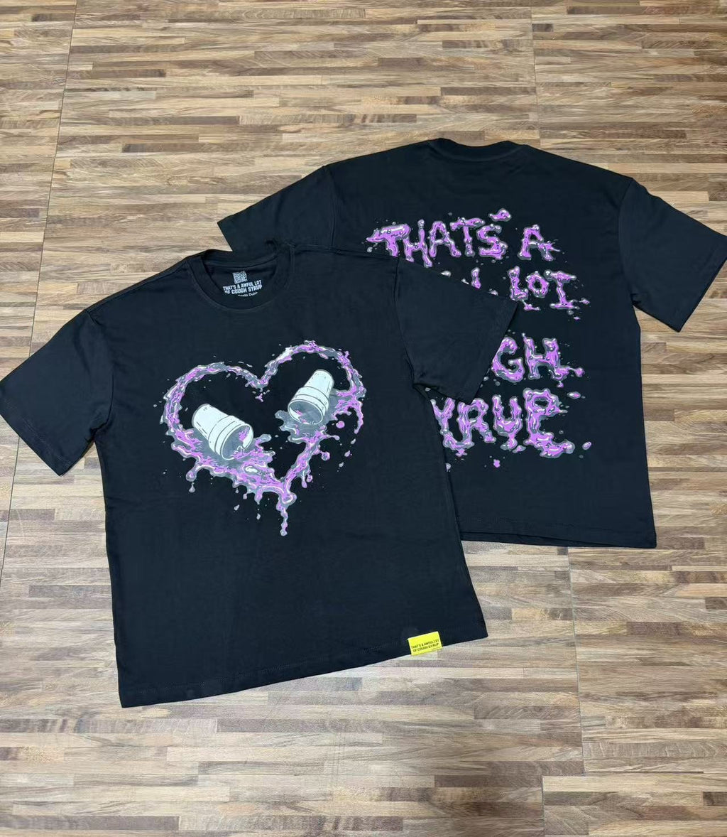 THAT'S A AWFUL LOT OF COUGH SYRUP Purple Front and Back Graphic T-Shirt