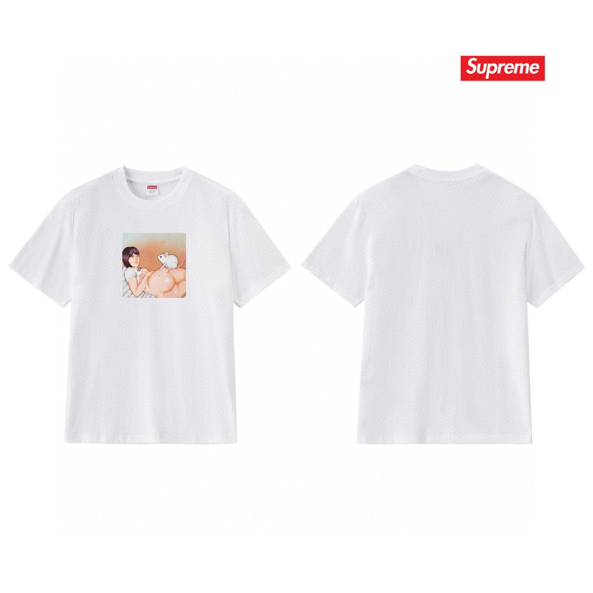 Supreme Anime-Style Graphic Short-Sleeve T-Shirt