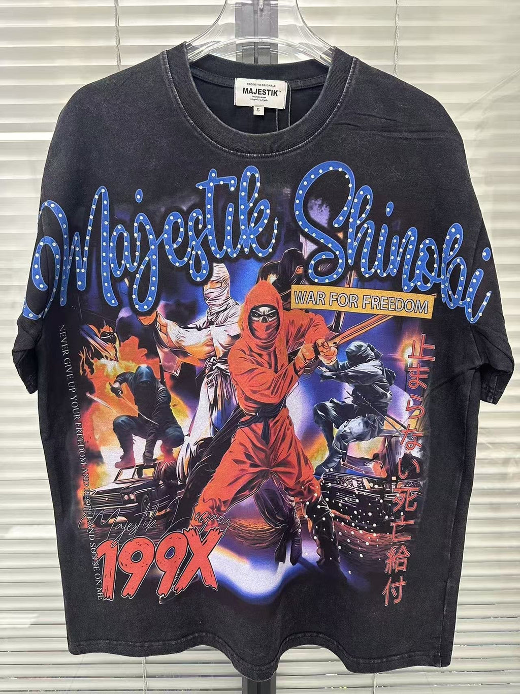 MAJESTIK P71 Rhinestone Graphic T-Shirt