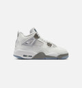 Air Jordan 4 Retro Grade School Lifestyle Shoe - Photon Dust/Blue Chill/Flat Pewter/White/Blue Tint