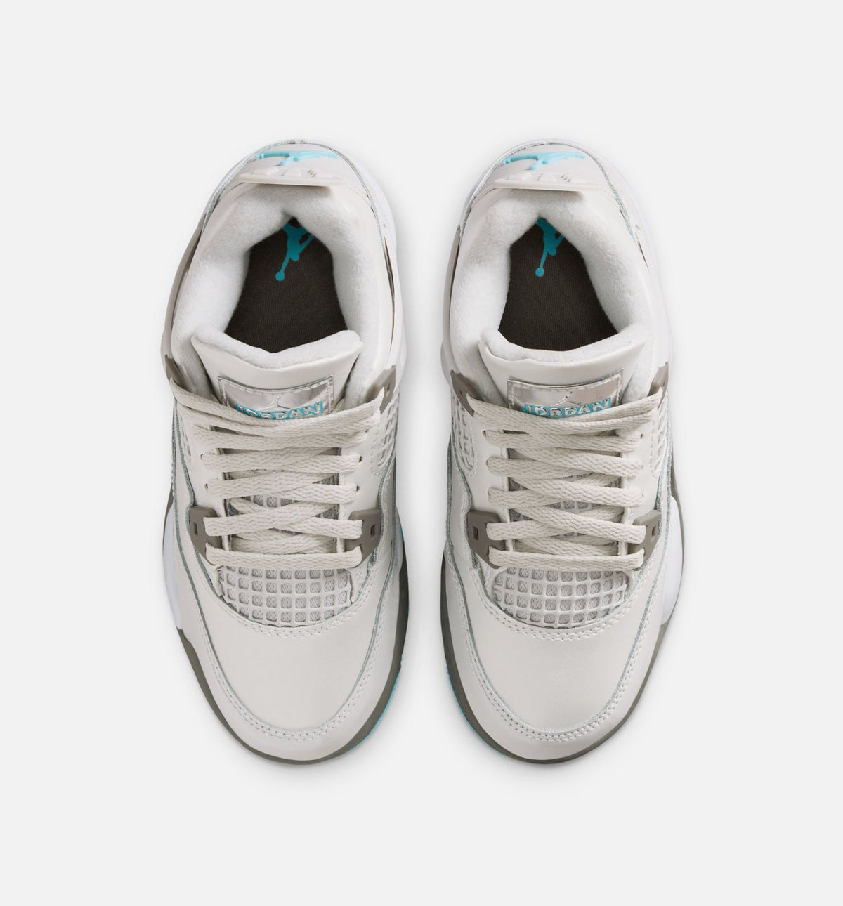 Air Jordan 4 Retro Blue Chill Preschool Shoes - Grey/Ice Blue