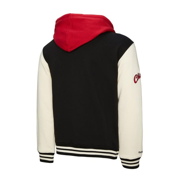 M&N NBA Vi M&N NBA Vintage Logo Chicago Bulls Courtside Fleece Button Front Hoodie  * Full titlentage Logo Chicago Bulls Courtside Fleece Button Front Hoodie