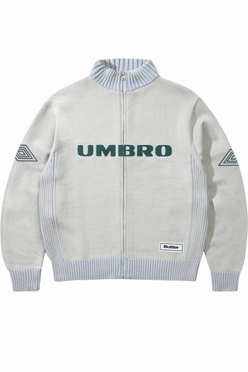 BUTTER DIAMOND ZIP-THRU KNIT Grey