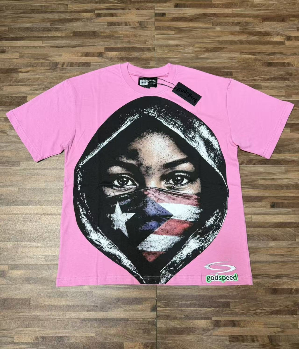 Godspeed Hooded Flag Portrait Graphic T-Shirt