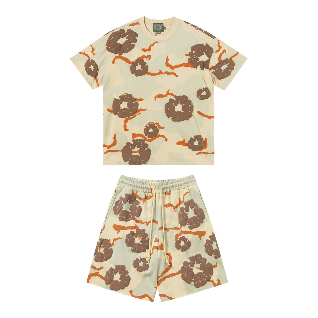 DENIM TEARS Floral Camo T-Shirt & Shorts Set