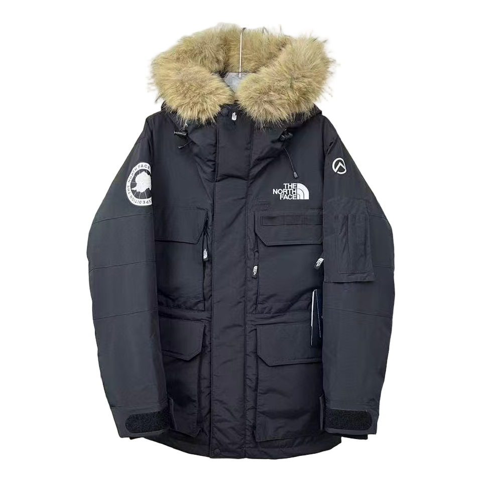 The North Face Four-Pocket Faux Fur-Trim Down Parka - Graphite