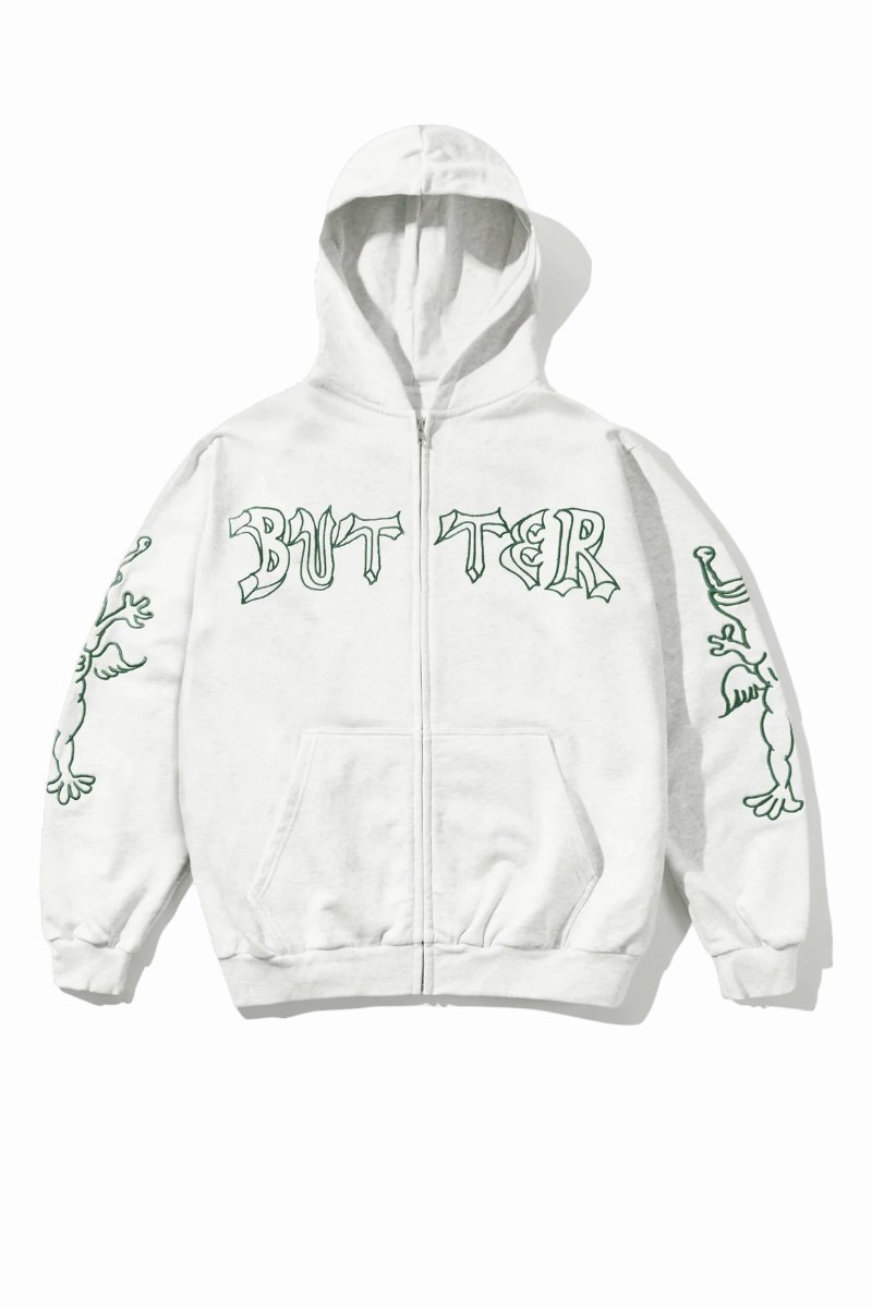 BUTTER THIRTEEN ZIP-THRU HOODIE Ash Heather
