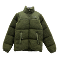 The North Face Fleece-Panel Stand-Collar Puffer Jacket – Olive | Textured Winter Layer