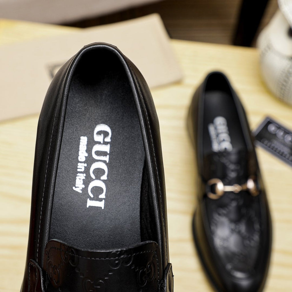 Gucci Black Horsebit Loafers - Leather Lining