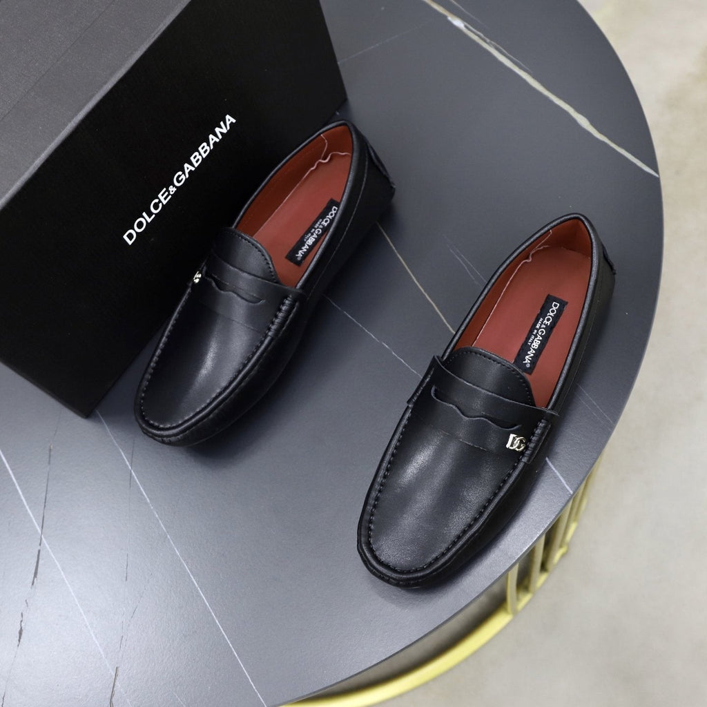 Dolce & Gabbana Men's Black Logo-Detail Loafers