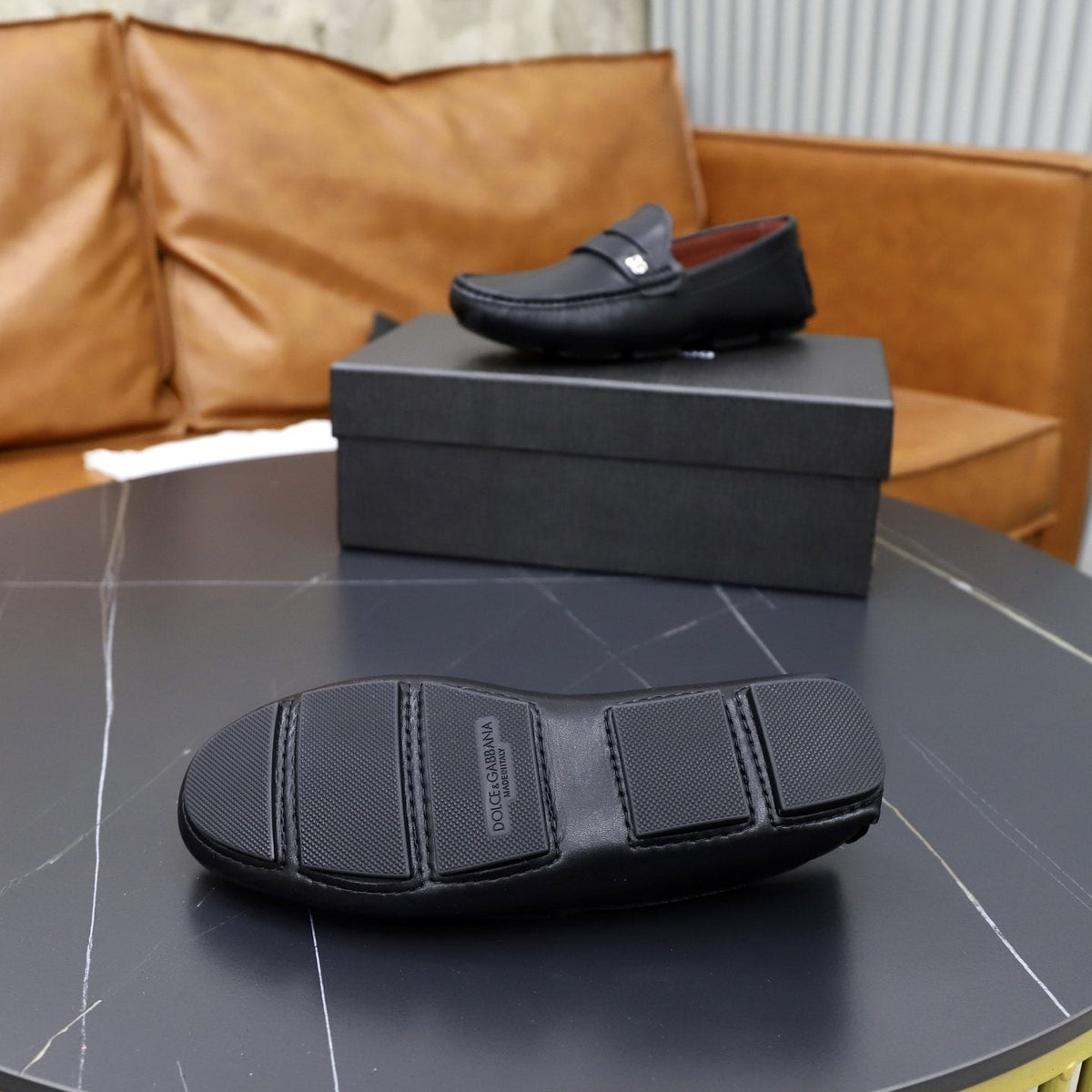 Dolce & Gabbana Men's Black Logo-Detail Loafers