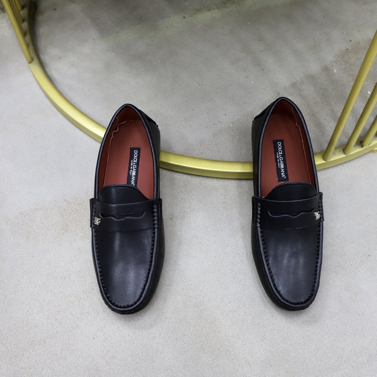 Dolce & Gabbana Men's Black Logo-Detail Loafers