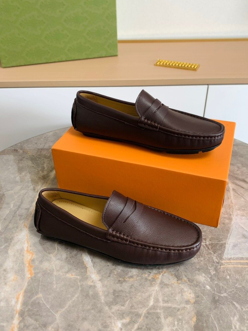 Men's Brown Moc-Toe Slip-On Loafers