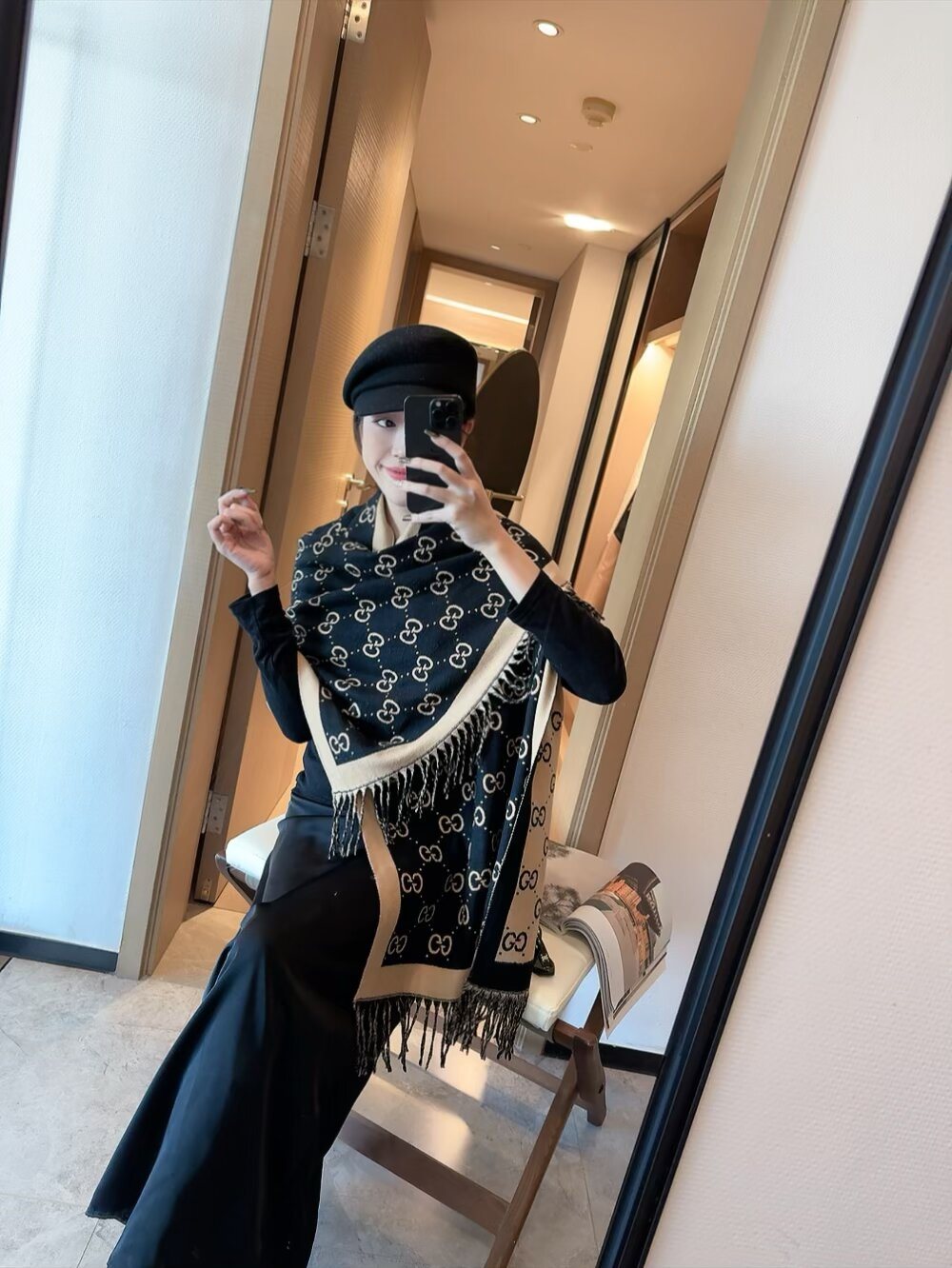 Gucci GG Fringe Scarf