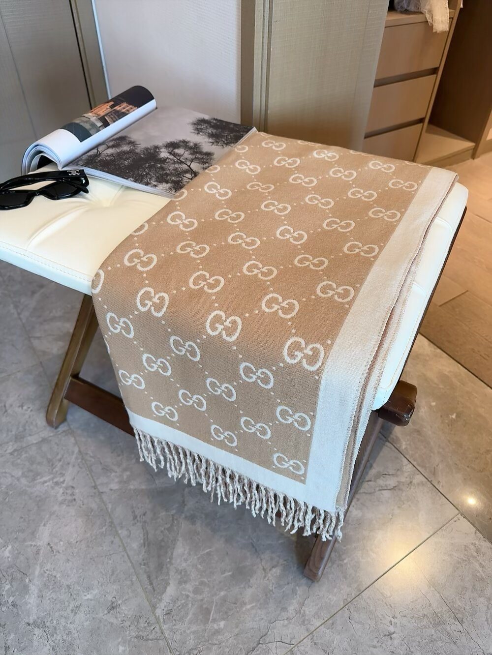 Gucci GG Fringe Scarf