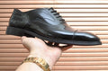 Salvatore Ferragamo Black Cap-Toe Lace-Up Dress Shoes