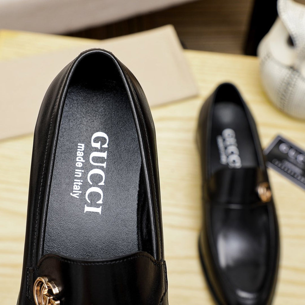 Gucci Black Double-G Slip-On Loafers