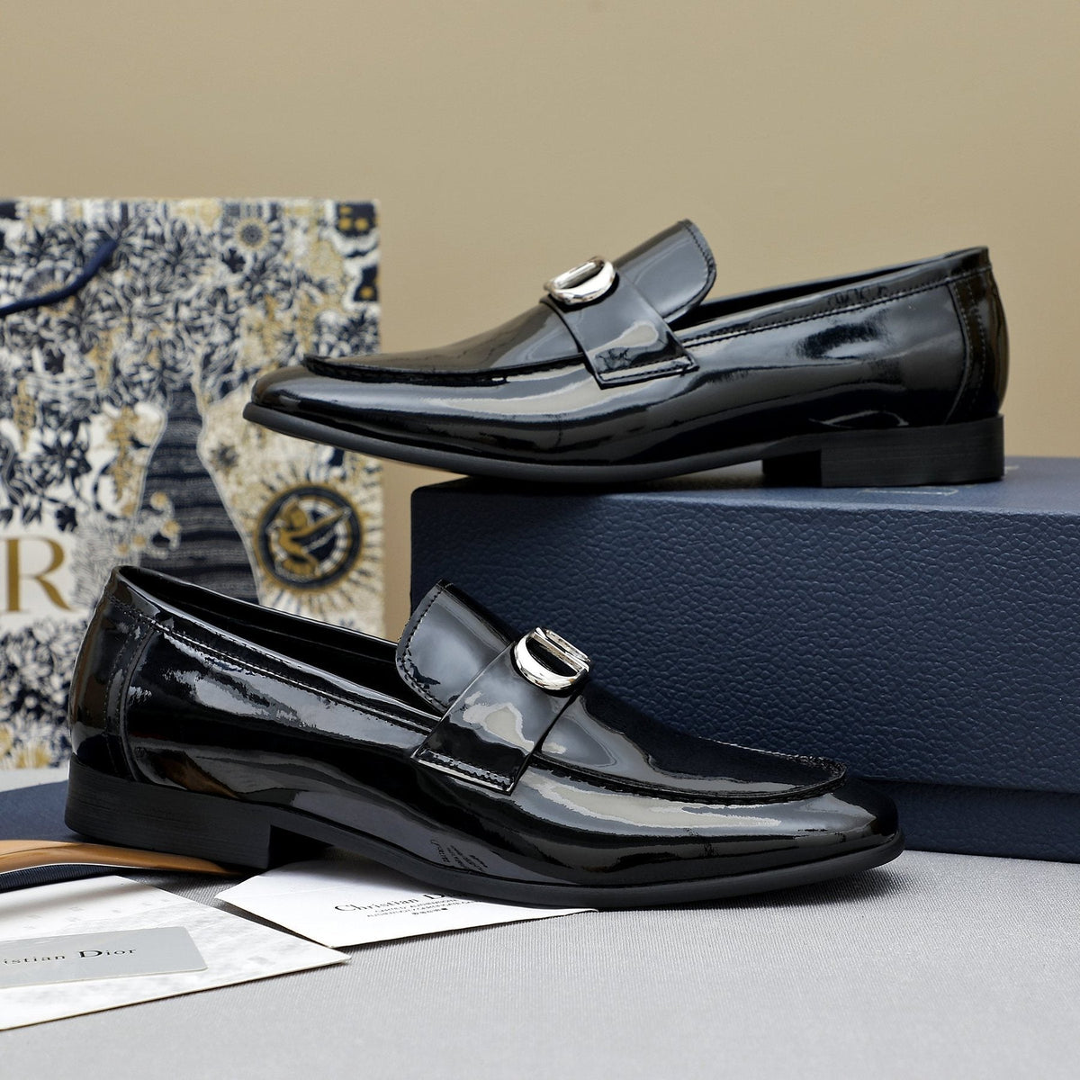 Dior Black Patent Leather Loafers