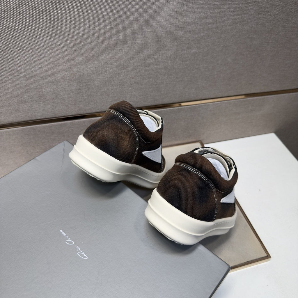 Dark Brown Panel Low-Top Sneakers