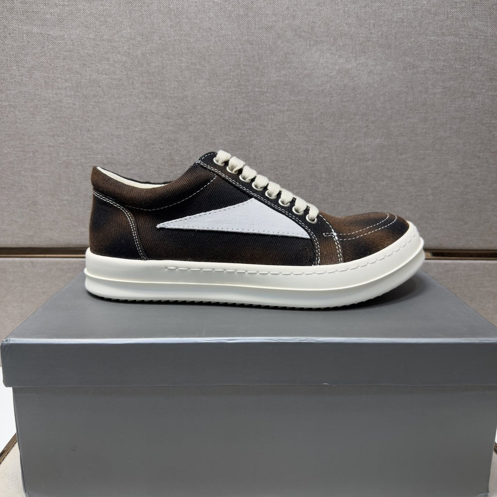 Dark Brown Panel Low-Top Sneakers