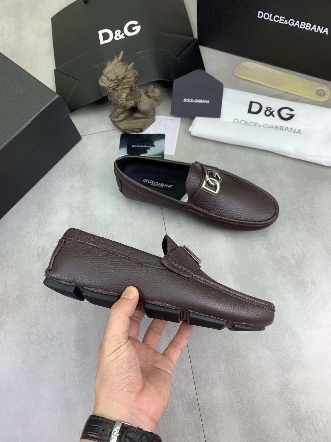 Dolce & Gabbana Apron-Toe Driving Loafers