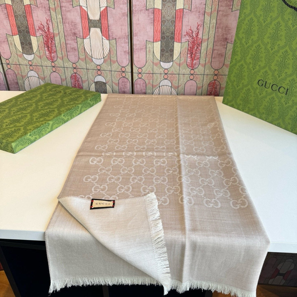 Gucci Fringed Monogram Scarf