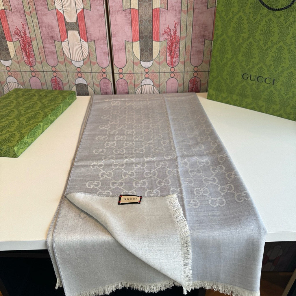 Gucci Fringed Monogram Scarf