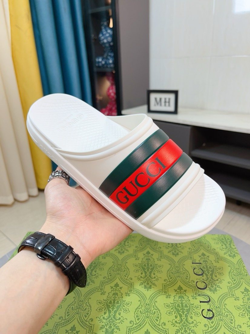 Gucci Striped Slide Sandals