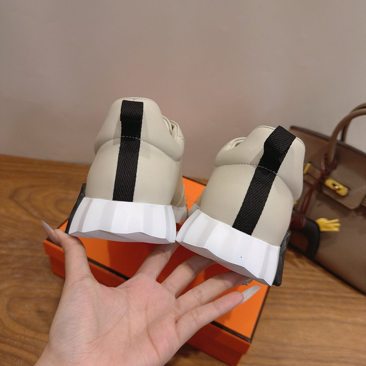 Hermès Color-Block Lace-Up Sneakers