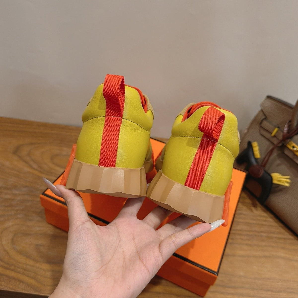 Hermès Color-Block Lace-Up Sneakers