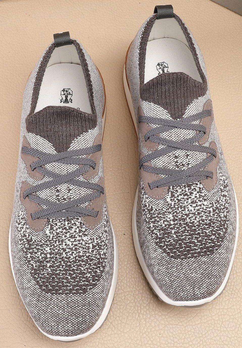 Brunello Cucinelli Knit Lace-Up Sneakers