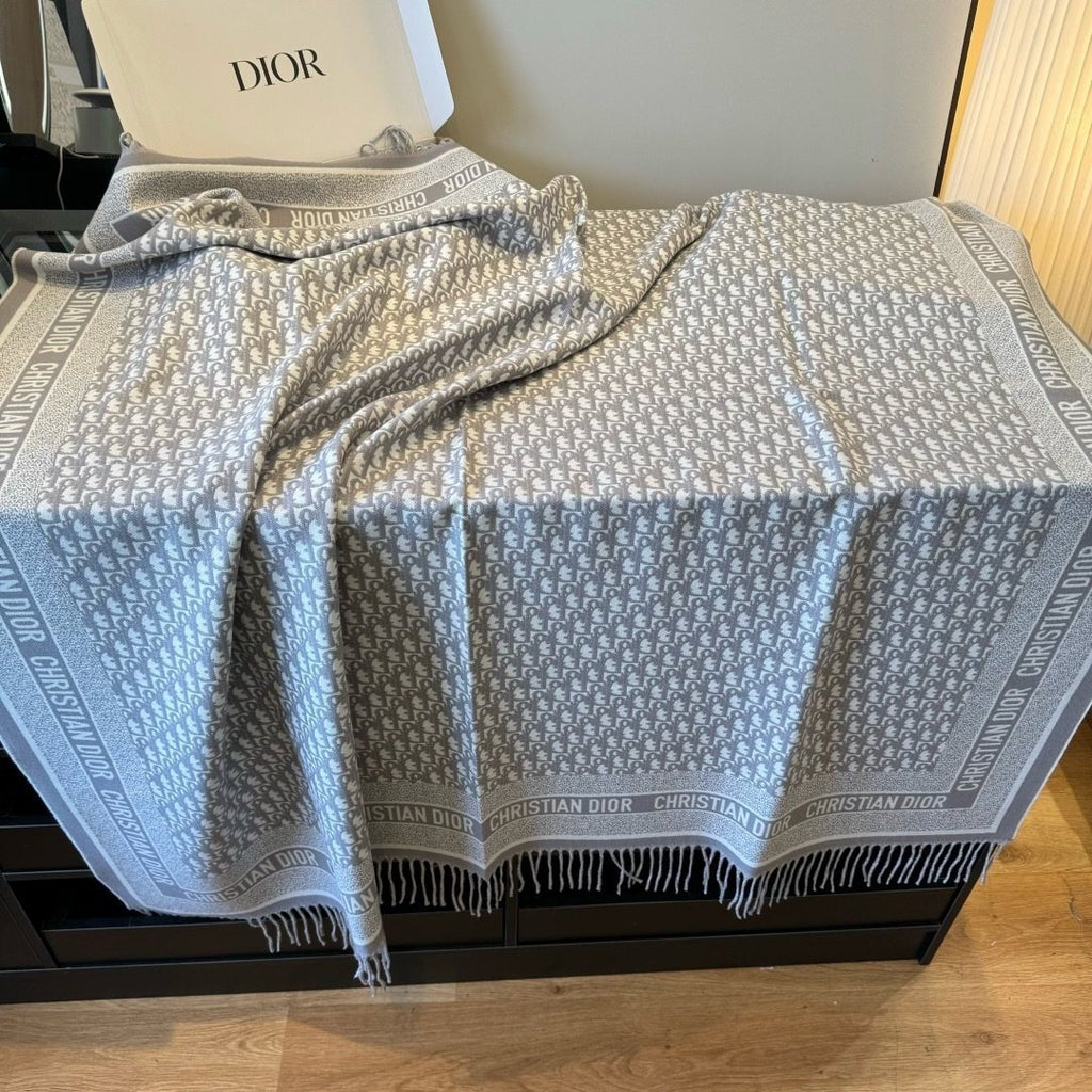 Dior Fringed Patterned Shawl