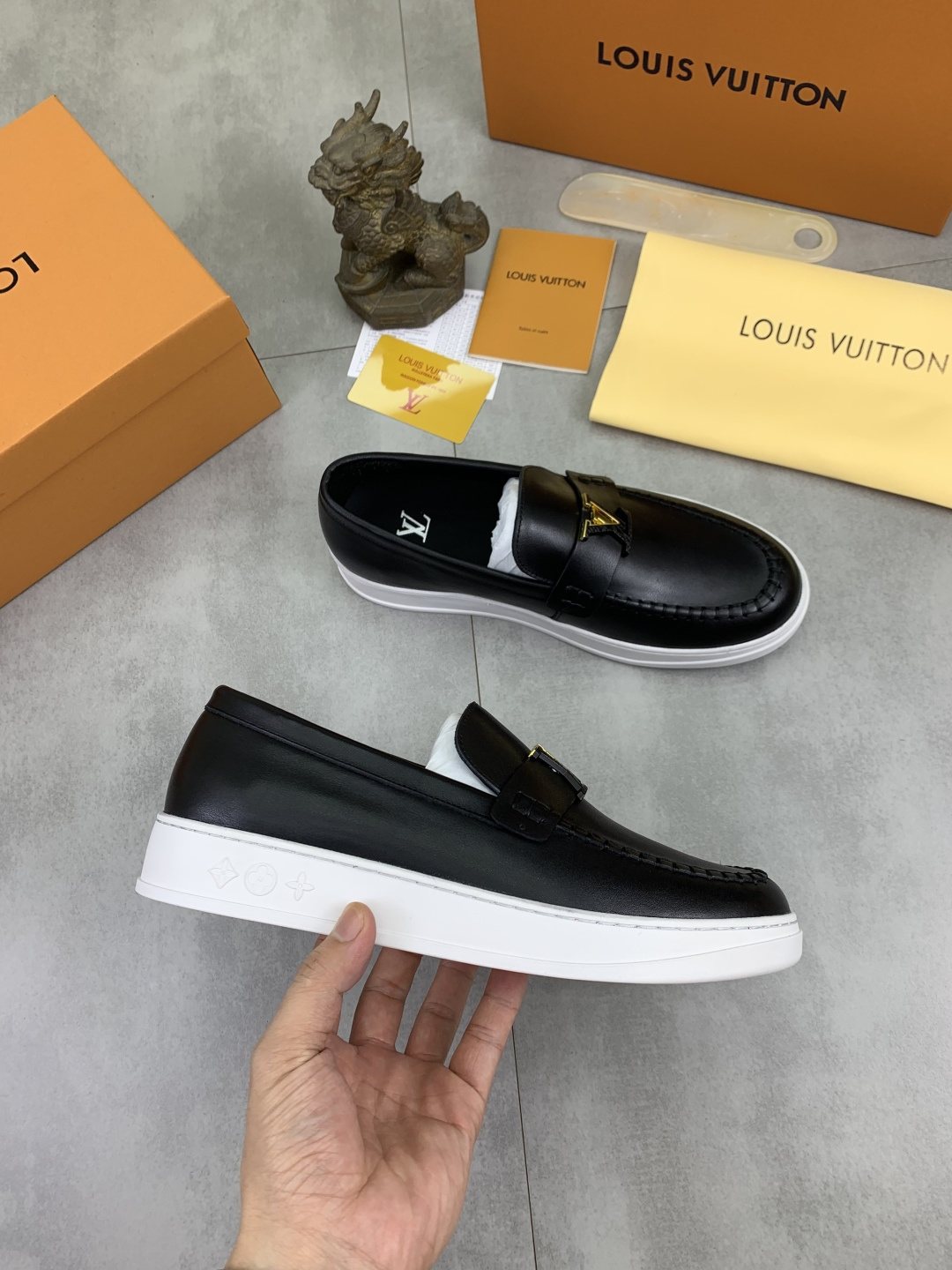 Louis Vuitton Metal Emblem Slip-On Loafers