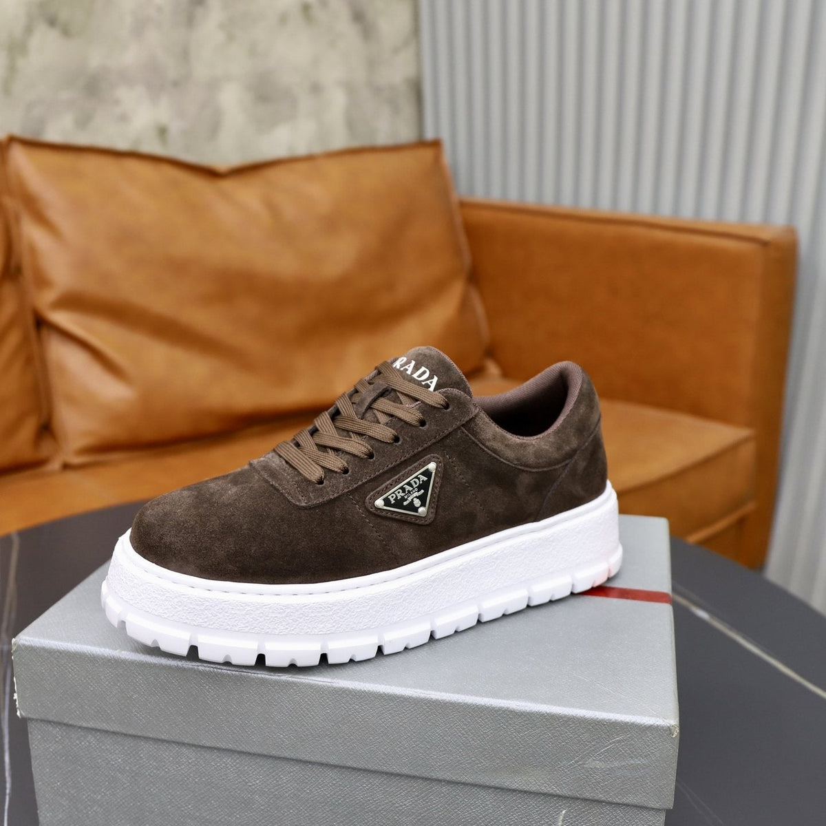 Prada Paneled Chunky-Sole Sneakers