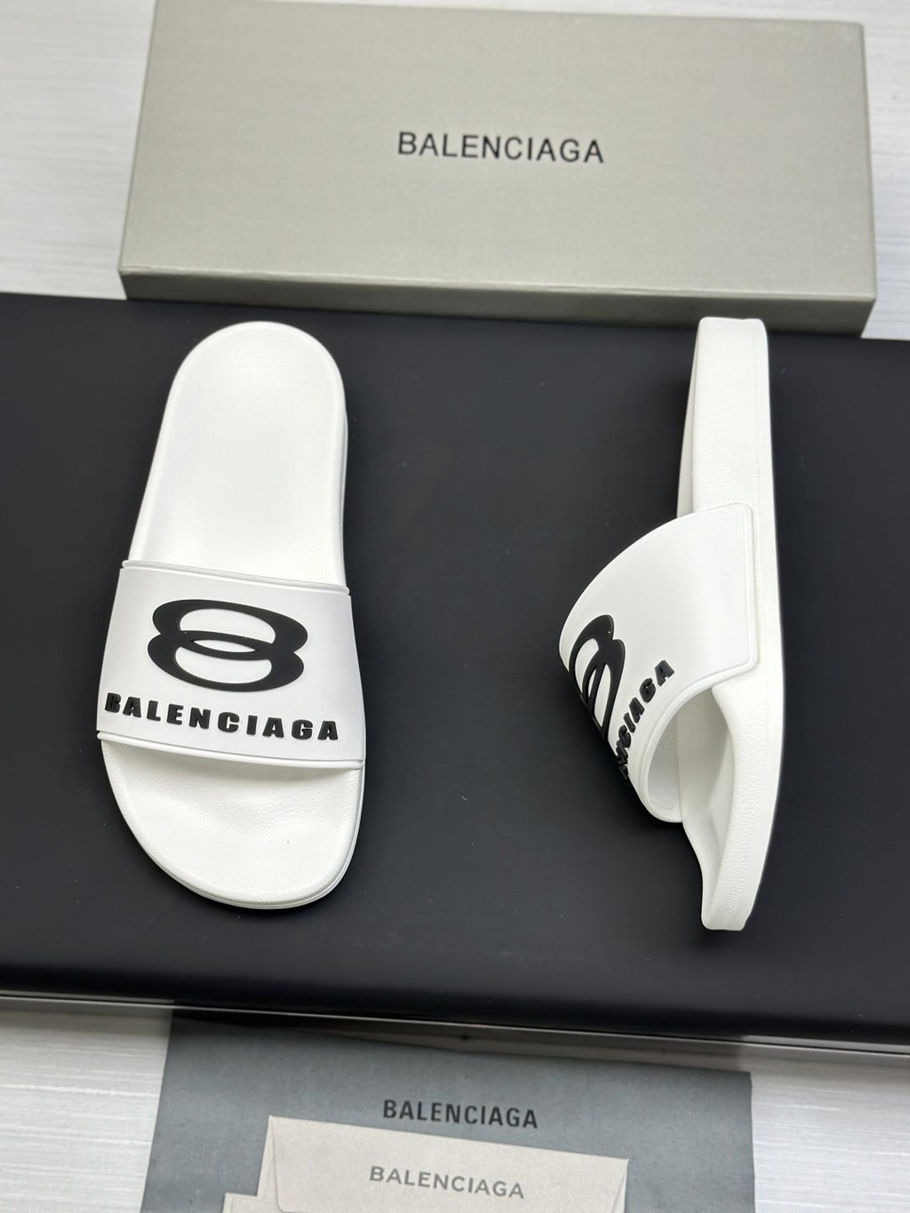 Balenciaga Logo Strap Slide Sandals