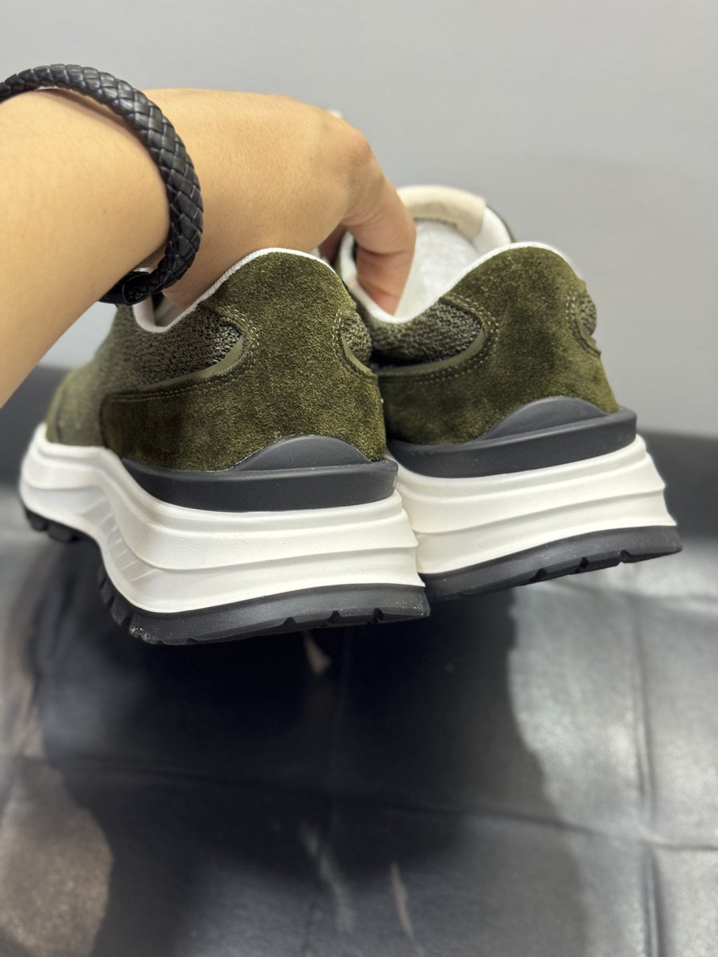 Zegna Knit Lace-Up Sneakers