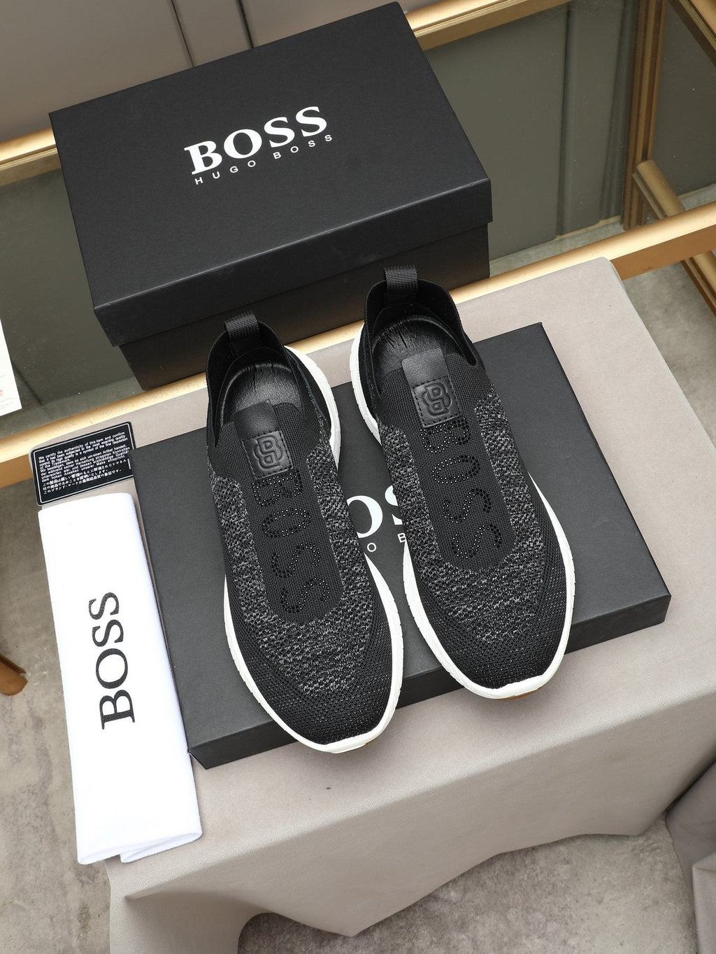 Hugo Boss Textured Slip-On Sneakers