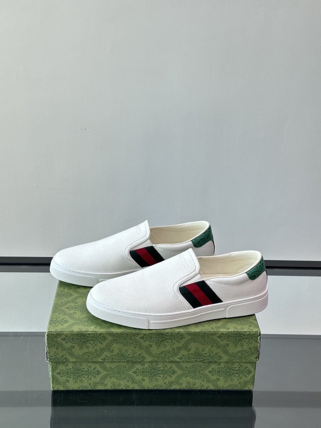 Gucci Striped Slip-On Sneakers