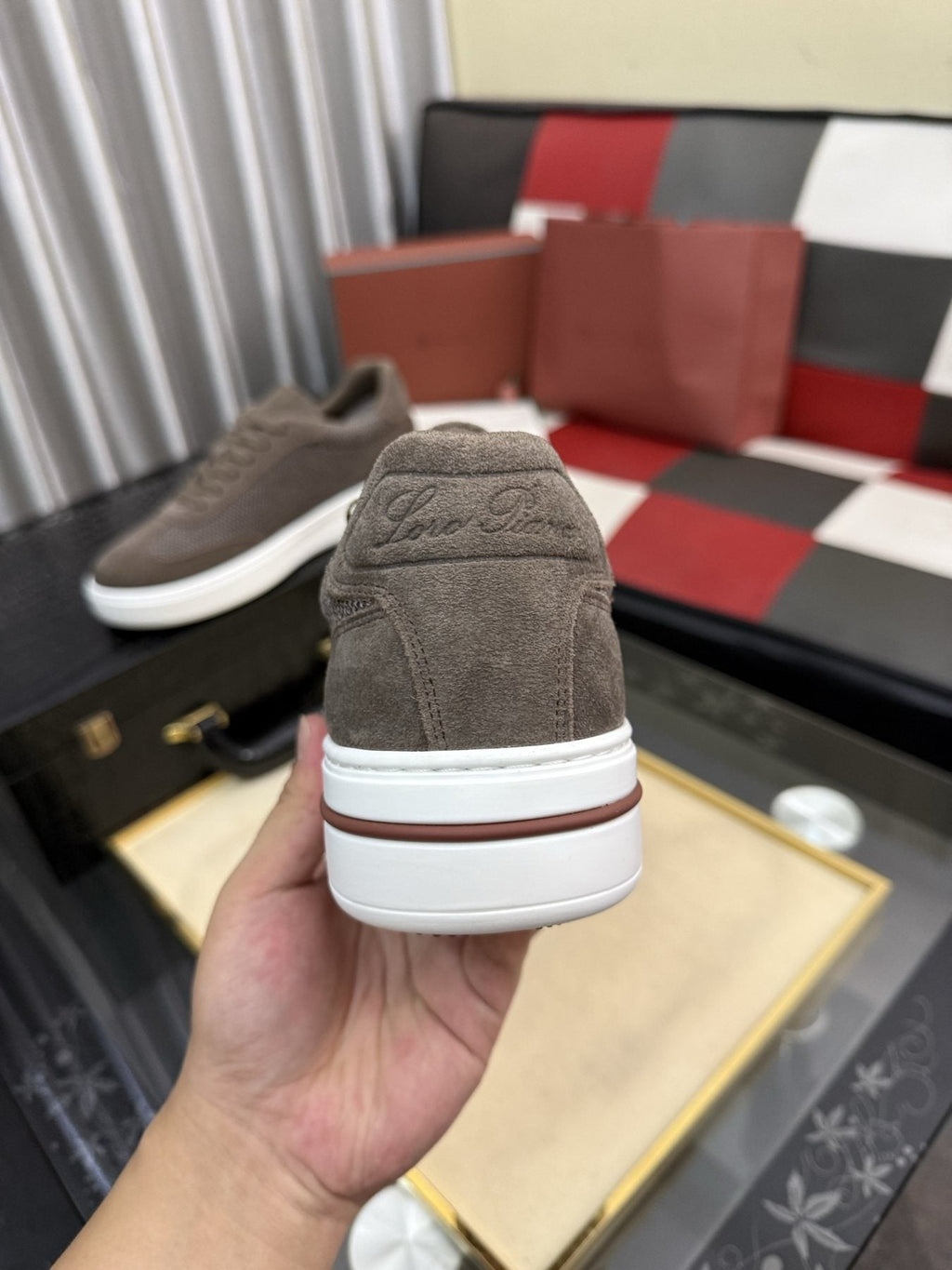 Textured Panel Low-Top Sneakers