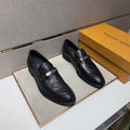Louis Vuitton Men's Embossed Metal-Bar Loafers