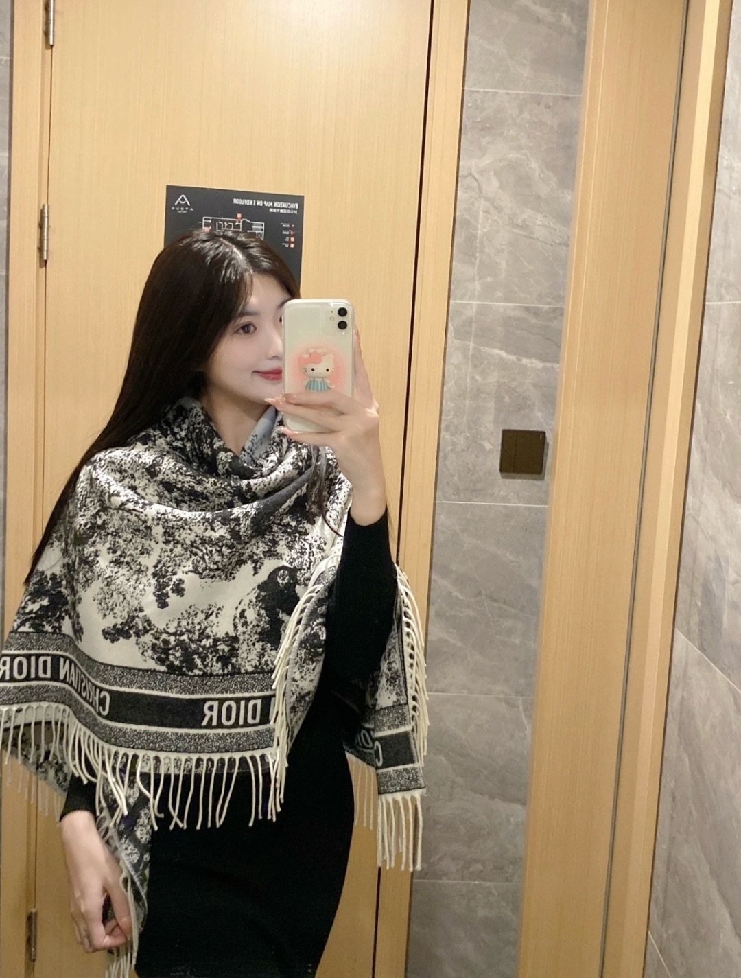 Dior Animal Jacquard Fringed Scarf
