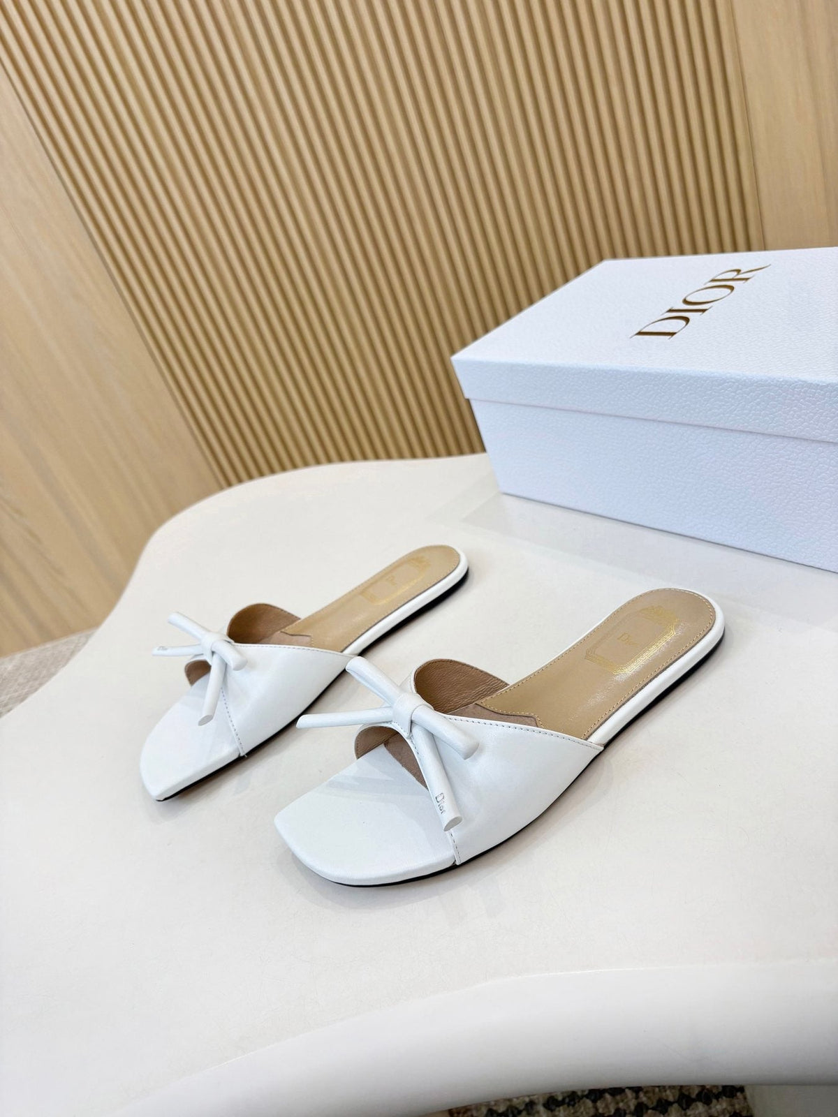 Dior Bow-Detail Slide Sandals